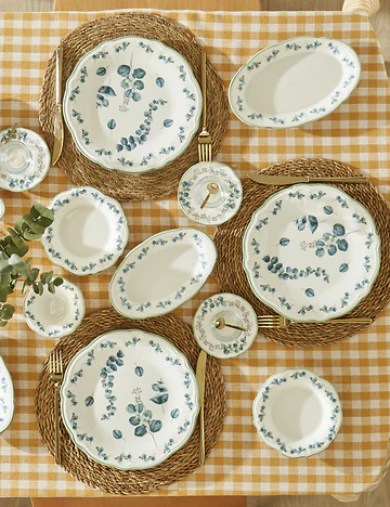 Ocaliptus Stoneware 52 Parça 12 Kişilik Kahvaltı Takımı Yeşil