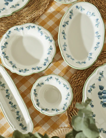 Ocaliptus Stoneware 52 Parça 12 Kişilik Kahvaltı Takımı Yeşil