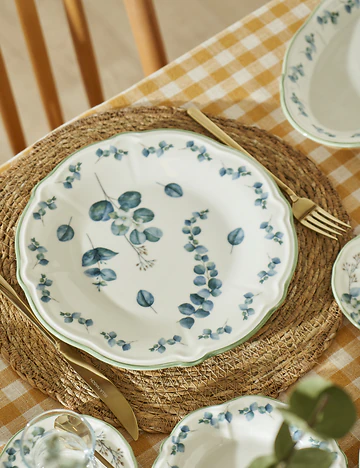 Ocaliptus Stoneware 52 Parça 12 Kişilik Kahvaltı Takımı Yeşil
