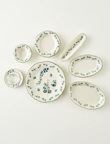 Ocaliptus Stoneware 52 Parça 12 Kişilik Kahvaltı Takımı Yeşil