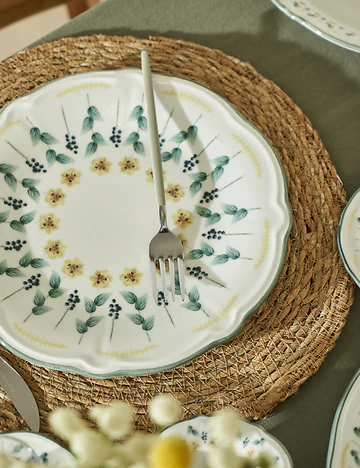 Adelina Stoneware 52 Parça 12 Kişilik Kahvaltı Takımı Yeşil