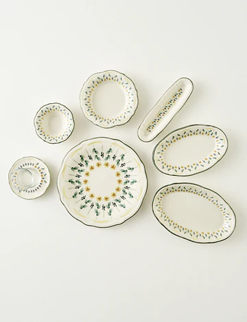 Adelina Stoneware 52 Parça 12 Kişilik Kahvaltı Takımı Yeşil
