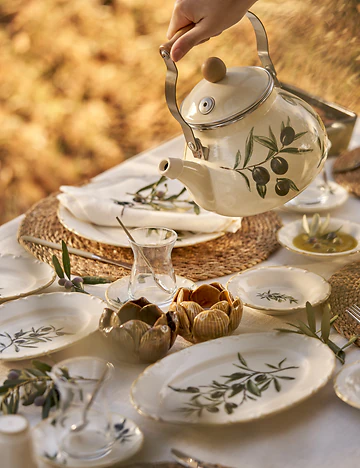 Olive Porselen 52 Parça 12 Kişilik Kahvaltı Takımı Yeşil