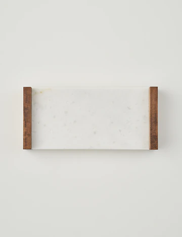 Olmo Mermer Dekoratif Tepsi Naturel (15x30 cm)