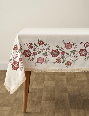 Grandma Kopanakili Ajurlu Masa Örtüsü Ekru (150x250 cm)