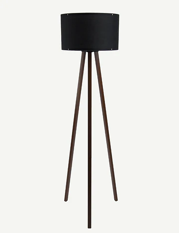 Peggy Demonte Tripod Lambader Siyah-Ceviz (36x36x140 cm)