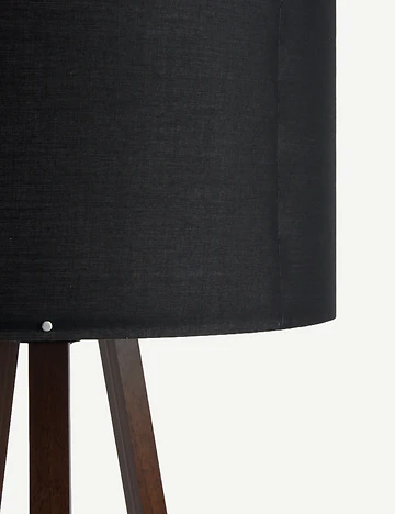 Peggy Demonte Tripod Lambader Siyah-Ceviz (36x36x140 cm)