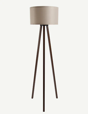 Peggy Demonte Tripod Lambader Bej-Ceviz (36x36x140 cm)