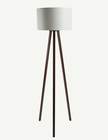 Peggy Demonte Tripod Lambader Finlin Beyaz-Ceviz (36x36x140 cm)
