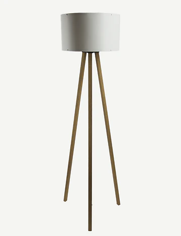 Peggy Demonte Tripod Lambader Finlin Beyaz-Naturel (36x36x140 cm)