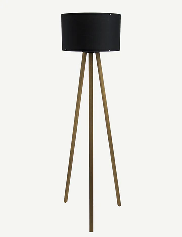 Peggy Demonte Tripod Lambader Siyah-Naturel (36x36x140 cm)