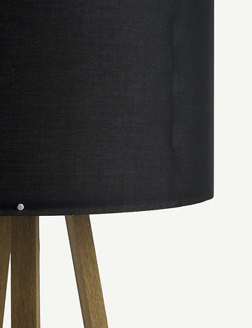 Peggy Demonte Tripod Lambader Siyah-Naturel (36x36x140 cm)
