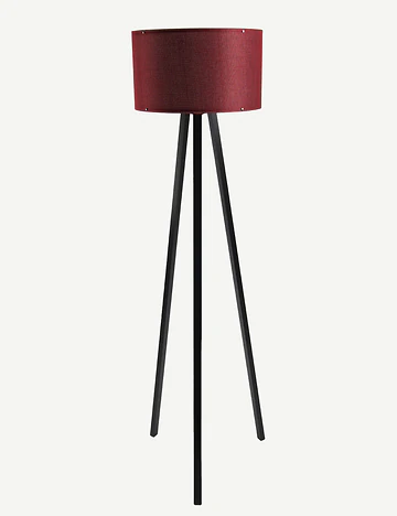 Peggy Demonte Tripod Lambader Bordo-Siyah (36x36x140 cm)