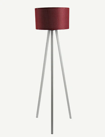 Peggy Demonte Tripod Lambader Bordo-Beyaz (36x36x140 cm)