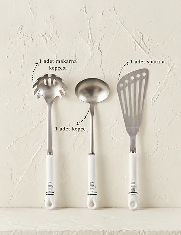 My Kitchen 3'lü Servis Gereçleri Seti Beyaz