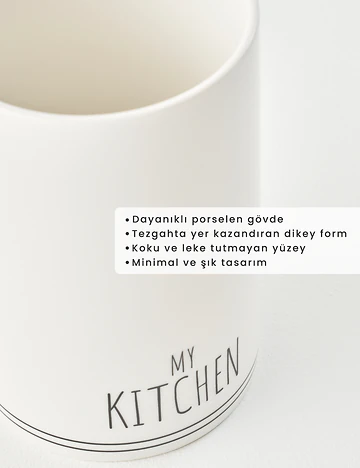 My Kitchen 5 Parça Mutfak Gereçleri Seti Beyaz
