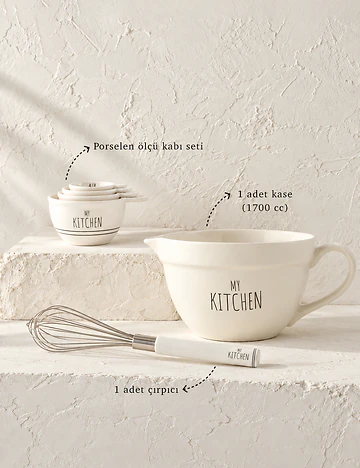 My Kitchen 6 Parça Hazırlık Gereçleri Seti Beyaz
