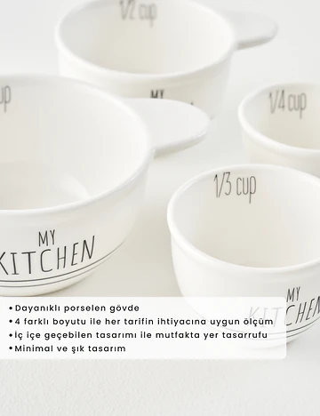 My Kitchen 6 Parça Hazırlık Gereçleri Seti Beyaz