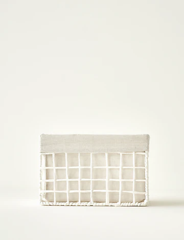 Sand Organizer Hasır Sepet Beyaz (30x22x19 cm)